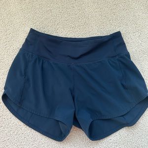 Lululemon navy speed up shorts low rise 4 inch